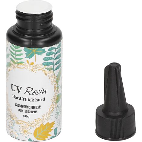 Colle résine UV transparente, dure et visqueuse, résine cristalline UV, colle époxy pour le bricolage, la fabrication de bijoux et la décoration artisanale, 60 g (1/5)