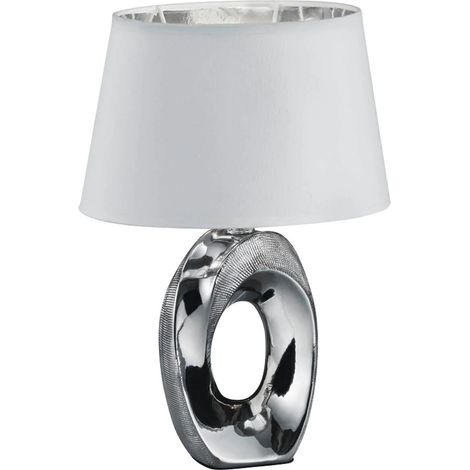 Lampe à poser céramique argent E14 40W H33 cm – Indice IP20 pour intérieur – R50511089 – Reality Leuchten (1/4)