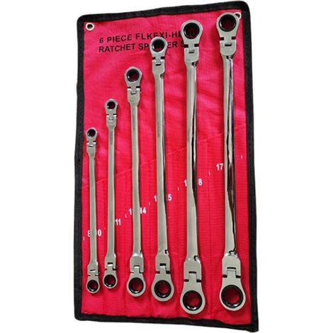 Jeu de clés à cliquet tête flexible aviation extra-longue 72 dents (1/5)