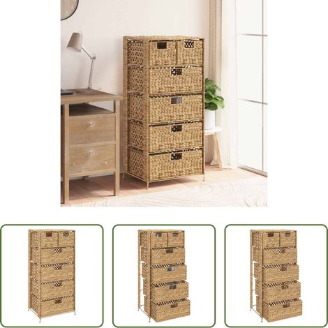 vidaXL Tiroirs -  Unité de rangement avec 6 paniers 47x37x100 cm Jacinthe d'eau (1/5)