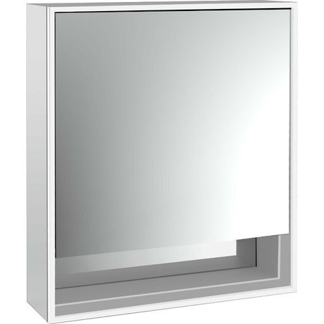 loft Armario con espejo iluminado con balda inferior, 600 mm, (1/4)