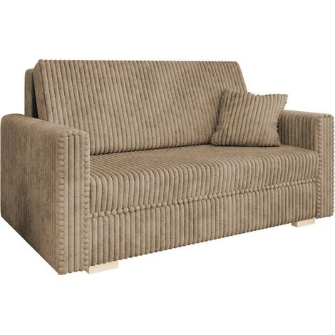 Mobilier1 – Canapé convertible 3 places en velours avec fonction couchage – Boîte à literie – Ressorts Zig Zag – Dimensions 85x153x100cm
