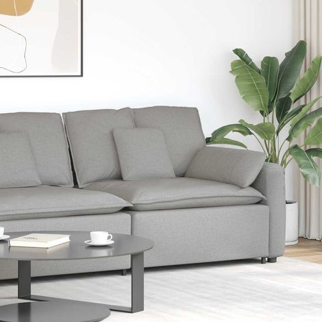 Modulares Sofa Endmodul mit Armlehne Kissen Wolkengrau 100 cm vidaXL
