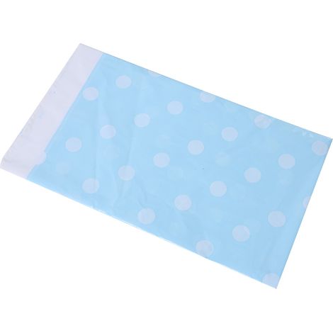 Nappe jetable en PVC à pois, décoration de fête à la maison, nappe colorée (bleue) (1/4)