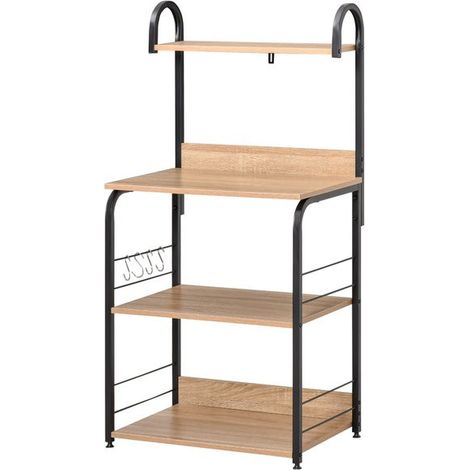 Etagère de cuisine BENJI bois et noir (1/5)