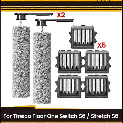 7 pièces filtres HEPA rouleaux-brosses pour Tineco sol One Switch S6/Stretch S6 sans fil aspirateur eau/poussière pièces (1/5)