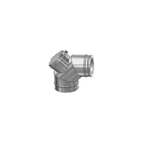 ICS Bogen 90° mit Revisions- verschluss für Festbrennstoffe 80mm
