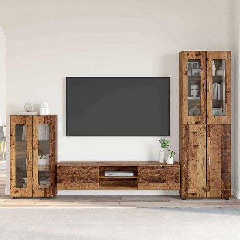 vidaXL Ensemble meuble TV FLORIN 3 pcs Bois ancien Bois d'ingénierie (1/5)