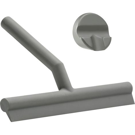 Escobilla de ducha de silicona y plástico - 21 x 17 cm - Gris