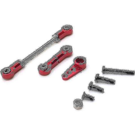 Compatible avec les voitures radiocommandées Mini-q, Mini-z et Mini-d à l'échelle 1/28 (K969, K979, K989, 284131) : kit de mise à niveau de la tringlerie de direction en métal. (1/5)