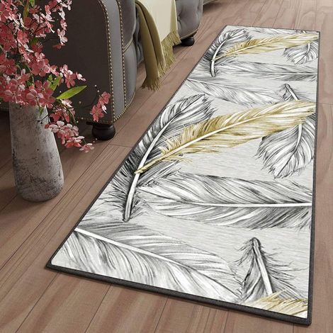 Flurläufer – 70 x 120 cm – Polyester und Kaschmir – Rutschfest – Waschbar – Nordischer Stil – Für Wohnzimmer und Küche (1/5)