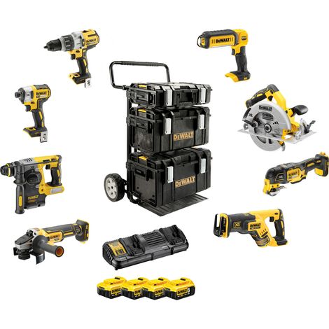 DeWalt Akku-Maschinen-Set DCK853P4, 18 V: 8 Geräte + 4x 5,0 Ah + Ladegerät in Tough-Box
