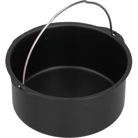Accessoires pour friteuse à air chaud - 7 pouces - Universel - Zwart - Plaque de cuisson antiadhésive en acier au carbone pour friteuses (1/5)