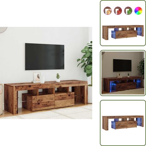 Mobile in legno antico - vidaXL Mobile Porta TV con LED Legno Antico 140x36,5x40 cm Multistrato - Mobile con luci RGB