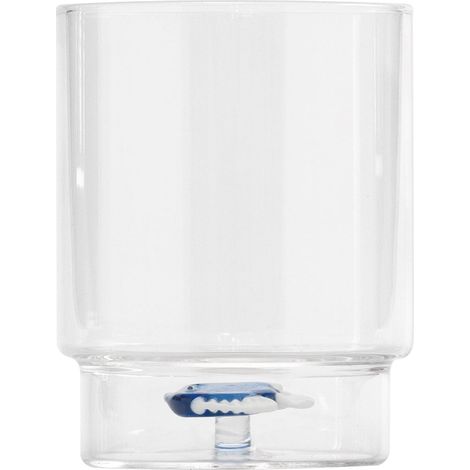 Zafferano Set 6 Tumbler Teca Mare in Vetro Borosilicato Bicolor Design con Decori Marini Interni 3D Artigianali per Tavola Moderna ed Elegante