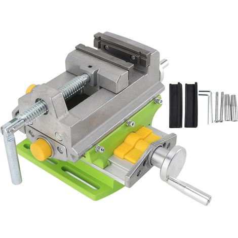 Étau de perçage de 3 pouces, mouvement bidirectionnel, alliage d'aluminium, coulissant à plat pour le perçage sur établi, fraisage variable. (1/5)