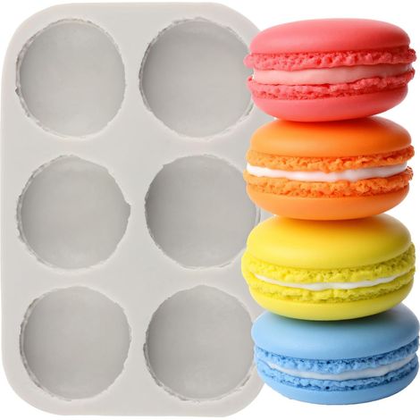 Moules à savon macaron en silicone pour décoration de gâteaux, cupcakes, chocolats, chewing-gum, pâte à sucre, argile polymère (1/5)