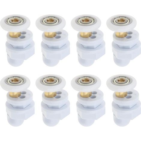 pair 8pcs 23mm Rouleaux de Porte de Douche Salle de Bain Poulies de Porte Coulissantes en Verre Roues de Rechange Ultra-silencieuses Roues de 23mm de Diamètre pour Porte de Douche Hammam