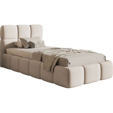 Selsey Cloudy – Polsterbett 90x200 cm, Chenille Hellbeige