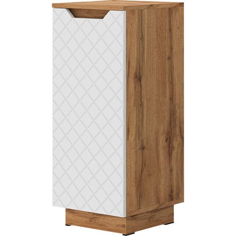 mobiletto bagno Lotta, Rovere/bianco con struttura in piastrelle, 33.4 x 81.9 cm, Vicco (1/5)