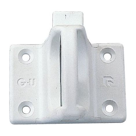Ferco – Loqueteau pour meuble RAL 9016 acier laqué blanc – 1 gâche, 2 entretoises, 6 vis – G184120107 (1/2)
