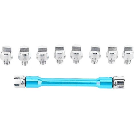 Clé à rayons de guidon de moto, jeu de clés CNC, longueur 5,0-6,8 (93 mm / 3,7 pouces), compatible avec la plupart des pneus de moto, clé bleue pour la réparation des pneus. (1/5)