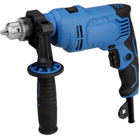 Perceuse à percussion 650 W 5,5 A 3 000 tr/min, poignée 2 en 1, mandrin rotatif à 360°, diamètre 0-13 mm (1/2 pouce) UE (1/5)