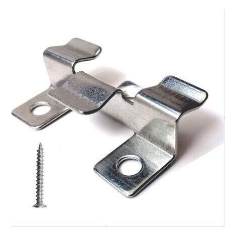 Lot de 100 clips de fixation pour terrasse en composite avec vis en acier inoxydable（hauteur 1 cm）