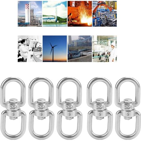 5 anneaux pivotants en acier inoxydable 304, type OO, M5, anneau de suspension pivotant universel en forme de huit (1/5)