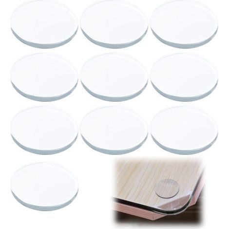 Ventouses pour plaques de Verre Lot de 10 Coussins Non-Adhésifs Transparent Ronds en Silicone Séparateurs pour Plateau en Verre Butoirs de Poignée de Porte en Caoutchouc Auto-Adhésif (1/5)