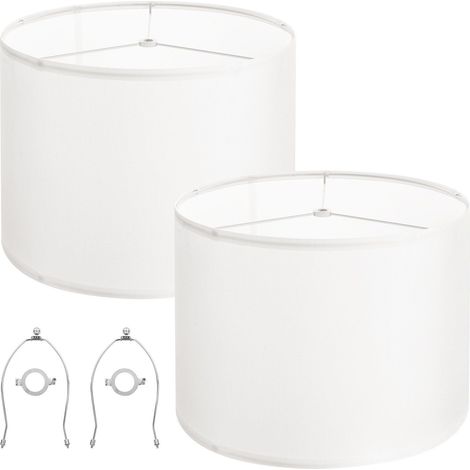 Lot de 2 abat-jour tambour blanc cassé 40,6 cm pour lampes de table et lampadaires, assemblage facile, style moderne. (1/5)