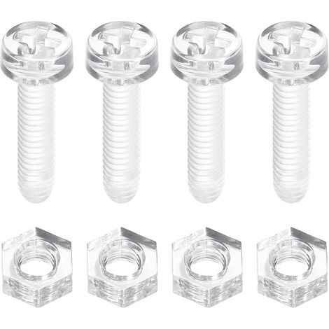 100Ensembles Vis et Écrous en PC M4 x 16mm Transparent (1/5)