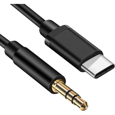 Cable USB C a conector de 3,5 mm de 1 m, conector USB C a conector auxiliar, cable adaptador para conector de auriculares, cable auxiliar para autorradio (2 unidades) (1/5)