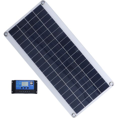 Solarmodul-Set 8W 30A Flexibles monokristallines Solarmodul mit Laderegler für Camping, Wohnmobilreisen und Outdoor-Aktivitäten (1/5)