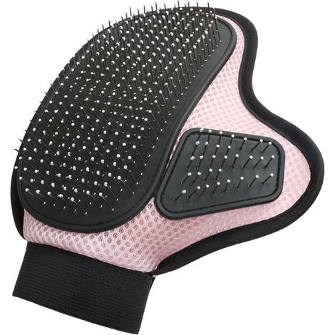 Gant de toilettage pour animaux de compagnie, gants d'épilation pour chien, chat et cheval, rose