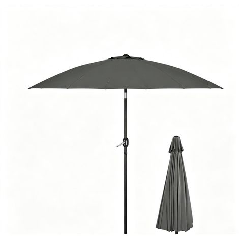 Ombrellone da giardino inclinabile 273 x 261 cm grigio scuro con manovella (1/5)