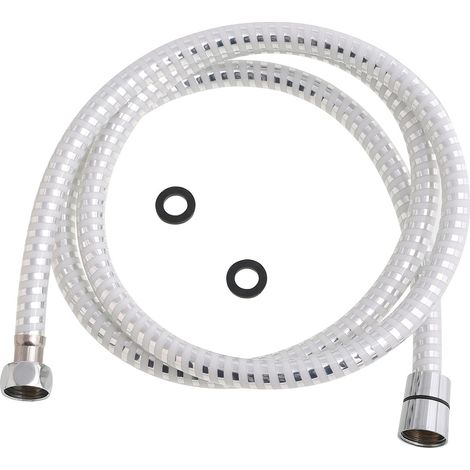 Flexible de douche PVC Blanc/Argent 1,50 mètres