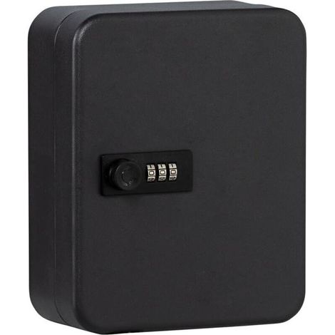 Digital code key cabinet, 20 hooks, sheet steel, matte black (1/4)