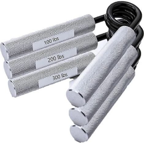 HAEnsemble de 3 poignées d'entraînement pour la force de préhension (100 lb, 200 lb, 300 lb) en métal et pour les avant-bras (1/5)