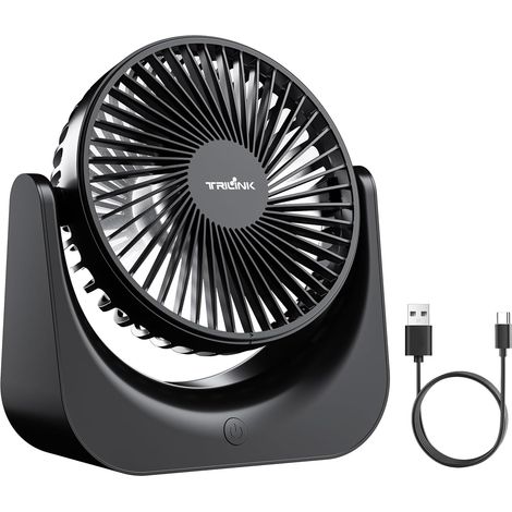 Petit Ventilateur de Bureau USB – Mini Ventilateur 5 Vitesses avec Inclinaison Réglable, Ultra-Silencieux, Alimentation USB, Ventilateurs Portable pour Bureau, Chambre, Table,Voyage et Camping (1/5)