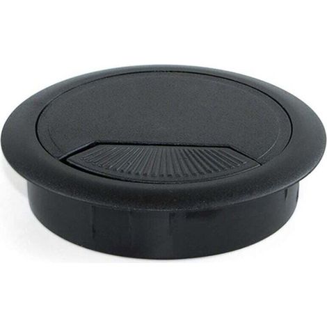 YMYNY Passe-câbles rond encastrable de Ø60mm pour table de bureau, plastique, noir, Lot de 20 (1/4)