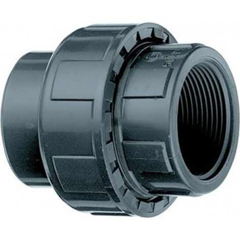 Fitt – Raccord union mixte PVC 50 x 1" 1/2 femelle taraudé – Joint O'ring EPDM – Pression maximale 16 bars – Conformité sanitaire ACS