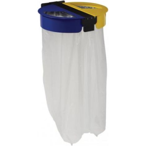 Support sac 2 flux mural Citwin essentiel - 2 x 110l - gris manganèse / jaune colza - RAL 1021 / bleu outremer - RAL 5002