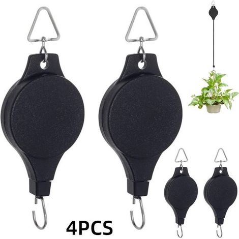Quattro ganci telescopici, regolabili e collegabili tra loro, ideali per appendere piante, adatti sia per interni che per esterni. Possono essere utilizzati come cesti da giardino, vasi da fiori e man