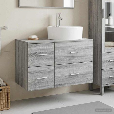 vidaXL Bathroom Furniture Set 2 pcs Grey Sonoma Engineered Wood (1/5)