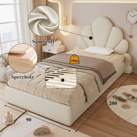 Couchtisch aus Samt in Beige 205 x 137.5 x 103 cm HOMAIRE (1/5)