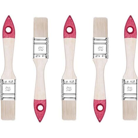 Set de pinceaux 25mm plats 5 pièces - Largeur : 1 pouce – 5 PCS - Kit de brosses à peindre avec manche en bois -Série 30 - A0200-300510
