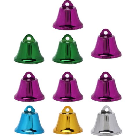 Cloches colorées pour oiseaux, 10 pièces, accessoires à créer soi-même, jouets interactifs en fer pour perroquets 3,2 cm (1/5)