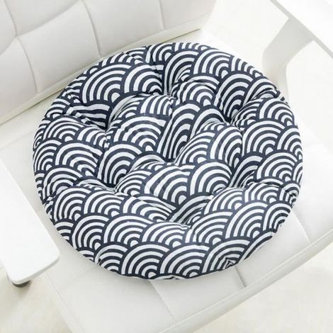 Coussin de Chaise - 40x40 cm - Rond - Polyester-Coton - Bureau Classe Salon Jardin Voiture - 1 Pièce (1/4)