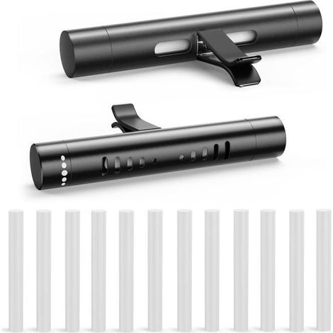 Lot de 2 diffuseurs de parfum pour voiture avec 12 bâtonnets de recharge inodores, diffuseur d'huiles essentielles pour anniversai,n (1/4)